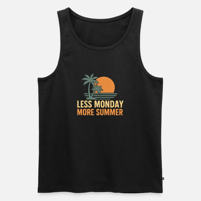 Less Monday More Summer - Männer Premium Bio Tank Top - Schwarz