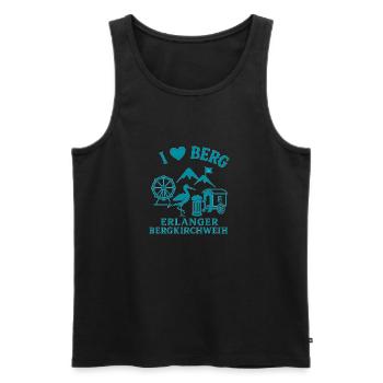 I Love Berg - Erlanger Bergkirchweih 2025 - Männer Premium Bio Tank Top - Schwarz - Vorne - Michal (187cm)
