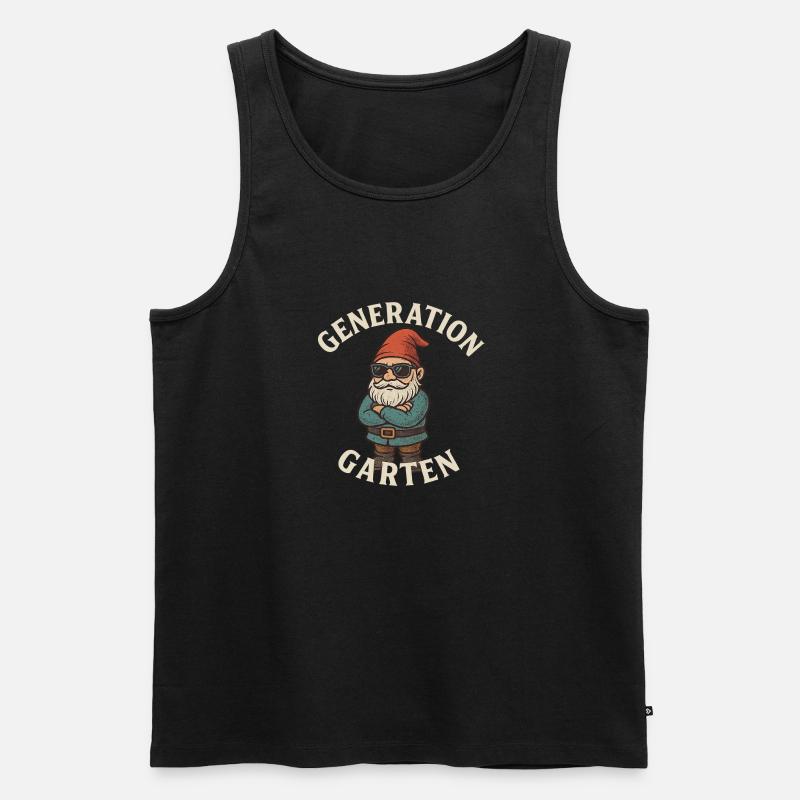 Generation Garten – Cooler Gartenzwerg - Männer Premium Bio Tank Top - Schwarz