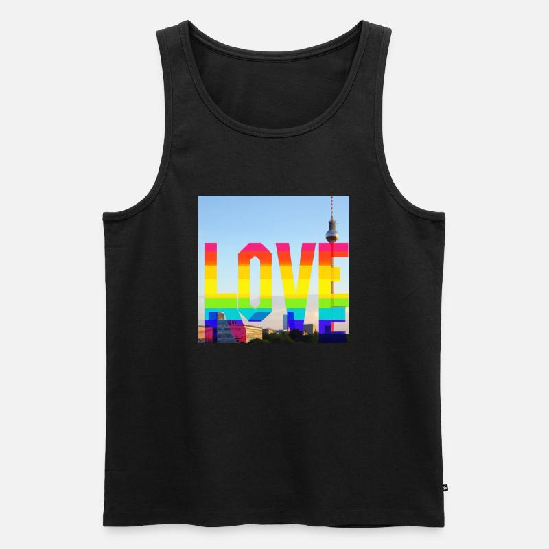 Ich LIEBE Berlin - Männer Premium Bio Tank Top - Schwarz