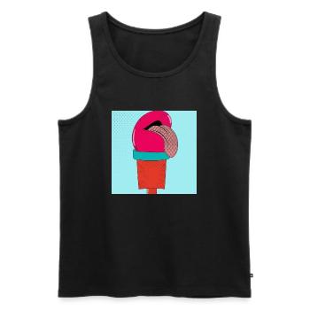 Die Eis-Zunge - Männer Premium Bio Tank Top - Schwarz - Vorne - Michal (187cm)