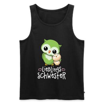 Lieblingsschwester - Beste Schwester Geschwister - Männer Premium Bio Tank Top - Schwarz - Vorne - Michal (187cm)