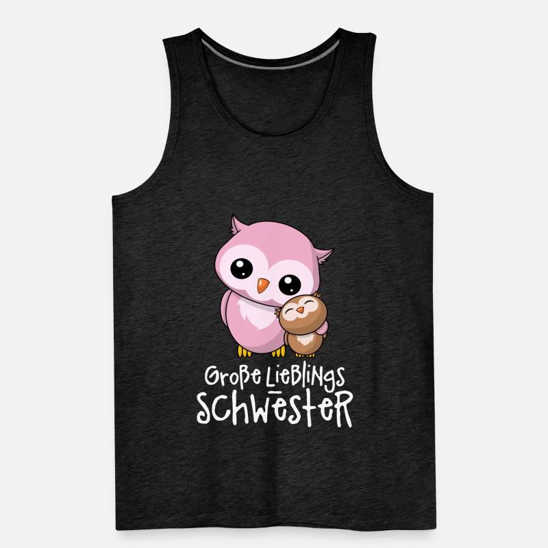 Große Lieblingsschwester - Beste Schwester Eulen Männer Premium Bio Tank Top