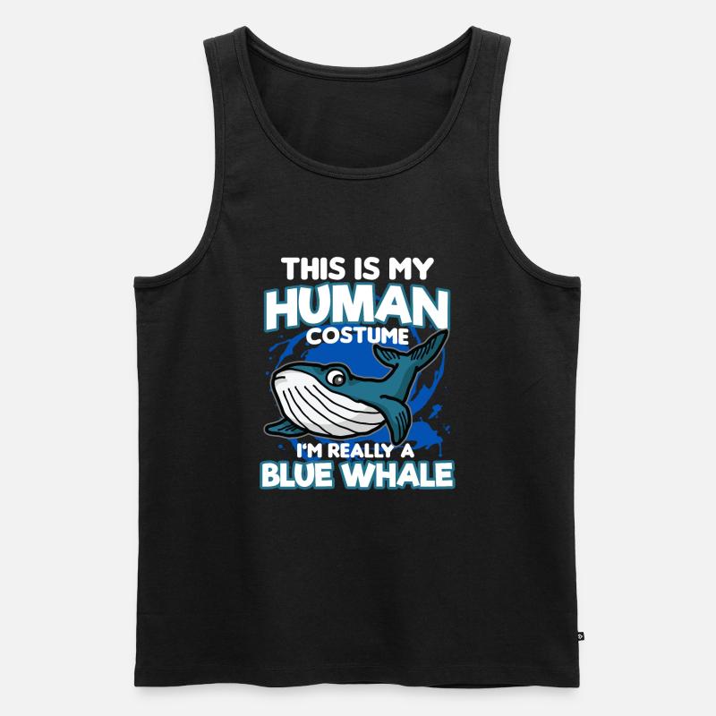 Blauwal - Männer Premium Bio Tank Top - Schwarz