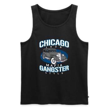 Mafia Chicago USA - Men's Premium Organic Tank Top - black - Front - Michal (187cm)