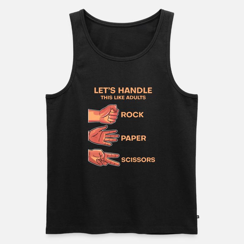 Schere Stein Papier - Männer Premium Bio Tank Top - Schwarz