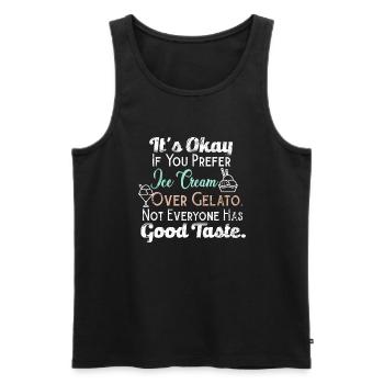 Gelato Good Taste Italian Ice Cream Funny Gelato L - Men's Premium Organic Tank Top - black - Front - AI Model Male 178 light (178cm)