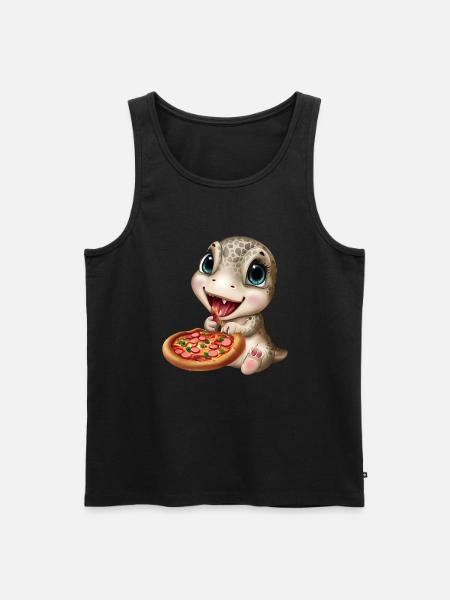 Dinosaurs love pizza - Men's Premium Organic Tank Top - black
