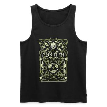 Absinth T Shirt Design Art Nouveau Jugendstil - Männer Premium Bio Tank Top - Schwarz - Vorne - AI Model Male 178 light (178cm)