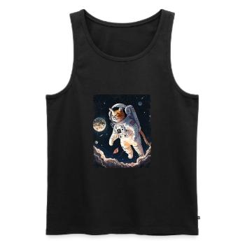 Weltall Katze Spacecat Astronaut - Männer Premium Bio Tank Top - Schwarz - Vorne - AI Model Male 178 light (178cm)