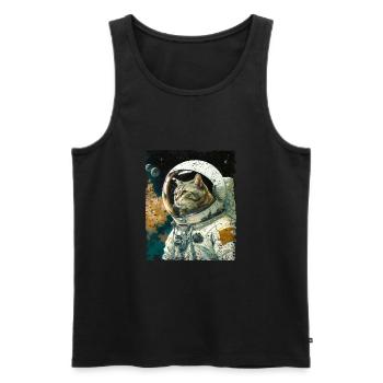 Spacecat Katze Astronaut Kater Weltall - Männer Premium Bio Tank Top - Schwarz - Vorne - AI Model Male 178 light (178cm)