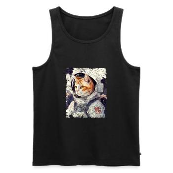 Katze Spacecat Astronaut Kater Weltall - Männer Premium Bio Tank Top - Schwarz - Vorne - AI Model Male 178 light (178cm)