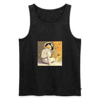 Weltall Spacecat Katze Astronaut Kater - Männer Premium Bio Tank Top - Schwarz - Vorne - AI Model Male 178 light (178cm)
