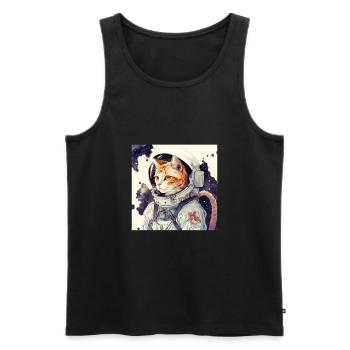 Kater Weltall Katze Astronaut Astrocat - Männer Premium Bio Tank Top - Schwarz - Vorne - AI Model Male 178 light (178cm)