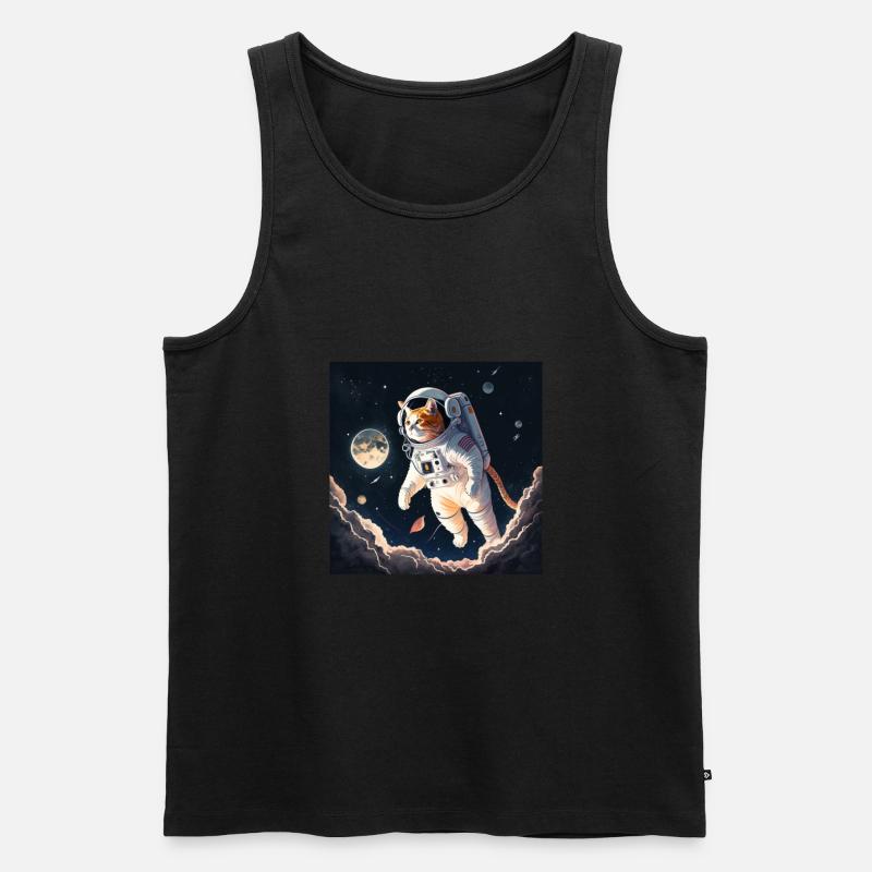 Spacecat Weltall Katze - Männer Premium Bio Tank Top - Schwarz