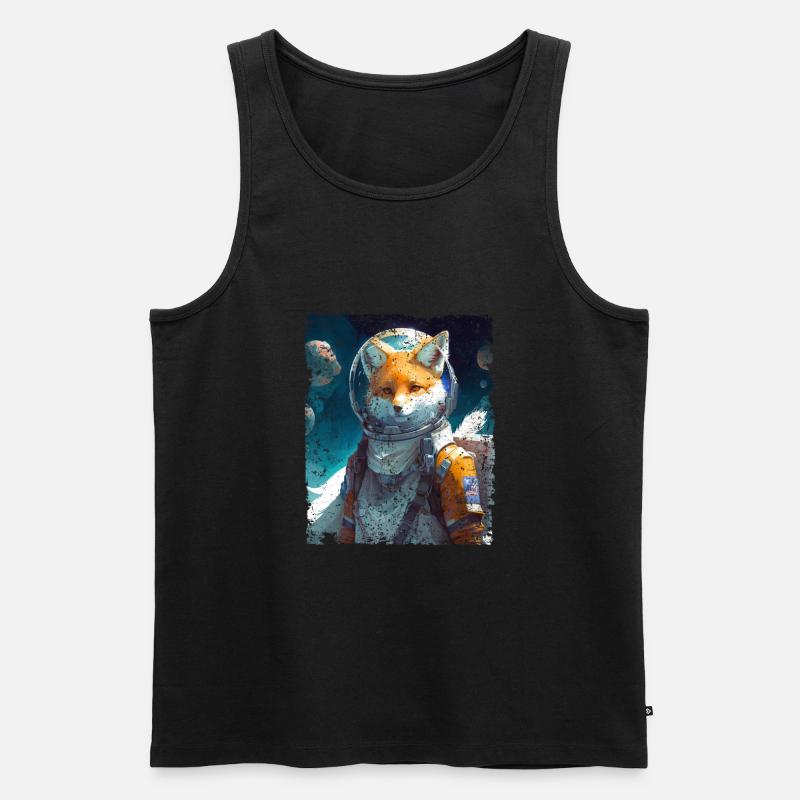 Spacefuchs Fuchs Raumanzug - Männer Premium Bio Tank Top - Schwarz
