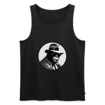 Monkey Gangster - Men's Premium Organic Tank Top - black - Front - AI Model Male 178 light (178cm)