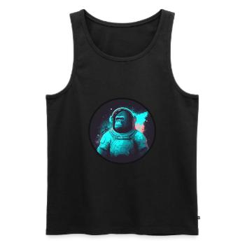 Singe en combinaison spatiale - Débardeur bio Premium Homme - noir - Devant - AI Model Male 178 light (178cm)