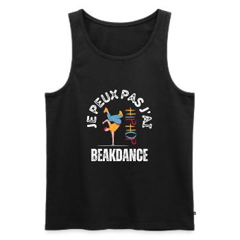 JE PEUX PAS JAI BREAKDANCE - Débardeur bio Premium Homme - noir - Devant - Michal (187cm)