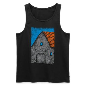 House - Men's Premium Organic Tank Top - black - Front - AI Model Male 178 light (178cm)