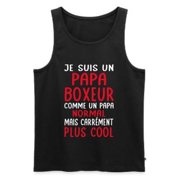 Papa boxeur comme papa normal plus cool - Débardeur bio Premium Homme - noir - Devant - Michal (187cm)