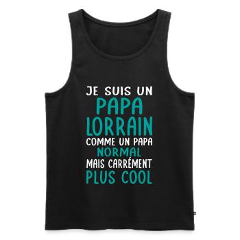 Papa Lorrain comme un papa normal plus cool - Débardeur bio Premium Homme - noir - Devant - Michal (187cm)