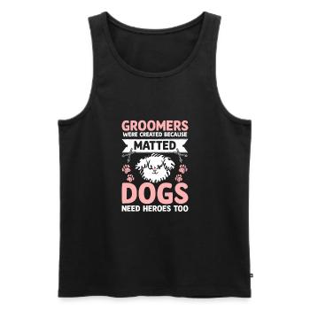 Drôle de chiens emmêlés besoin de toiletteurs - Débardeur bio Premium Homme - noir - Devant - Michal (187cm)