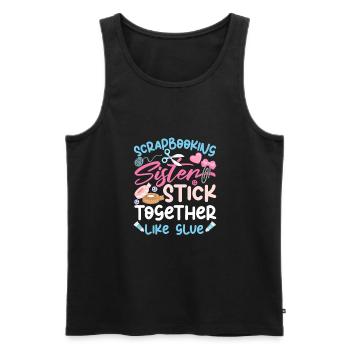 Scrapbooking Sisters Funny Crafting - Men's Premium Organic Tank Top - black - Front - AI Model Male 178 light (178cm)