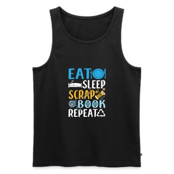 Eat Sleep Scrapbook Repeat Funny Scrapbooking - Men's Premium Organic Tank Top - black - Front - AI Model Male 178 light (178cm)