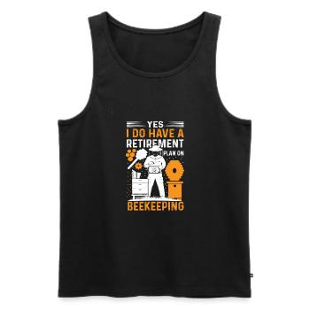 Retirement Plan Beekeeping Funny Beekeeper Honey - Männer Premium Bio Tank Top - Schwarz - Vorne - AI Model Male 178 light (178cm)