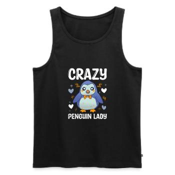 Crazy Penguin Lady Funny Animal Zookeeper - Männer Premium Bio Tank Top - Schwarz - Vorne - Michal (187cm)