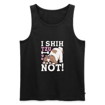 I Shih Tzu Not Funny Shih Tzu Dog Owner - Männer Premium Bio Tank Top - Schwarz - Vorne - Michal (187cm)
