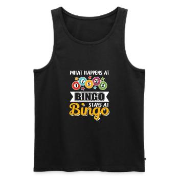 Ce qui se passe au bingo reste au bingo - Débardeur bio Premium Homme - noir - Devant - Michal (187cm)