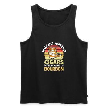 Weekend Forecast Cigars With A Chance Of Bourbon - Männer Premium Bio Tank Top - Schwarz - Vorne - Michal (187cm)