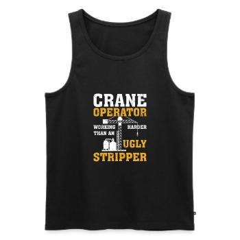 Crane Operator Working Harder Than An Ugly - Männer Premium Bio Tank Top - Schwarz - Vorne - AI Model Male 178 light (178cm)