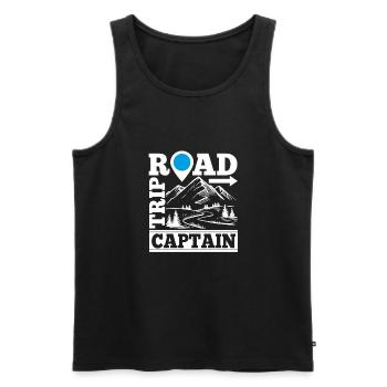 Road Trip Captain Funny Traveling Vacation - Männer Premium Bio Tank Top - Schwarz - Vorne - AI Model Male 178 light (178cm)