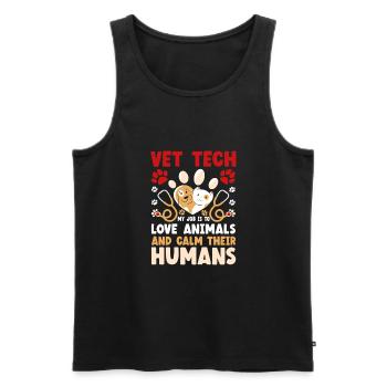 Veterinary Technician Funny Vet Tech - Männer Premium Bio Tank Top - Schwarz - Vorne - AI Model Male 178 light (178cm)