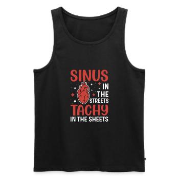 Sinus in the Streets Tachy In The Sheets - Männer Premium Bio Tank Top - Schwarz - Vorne - AI Model Male 178 light (178cm)