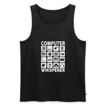 Computer Whisperer IT Tech Support Network - Men's Premium Organic Tank Top - black - Front - AI Model Male 178 light (178cm)