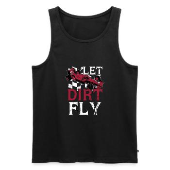 Let Dirt Fly Funny Dirt Track Racing - Men's Premium Organic Tank Top - black - Front - Michal (187cm)