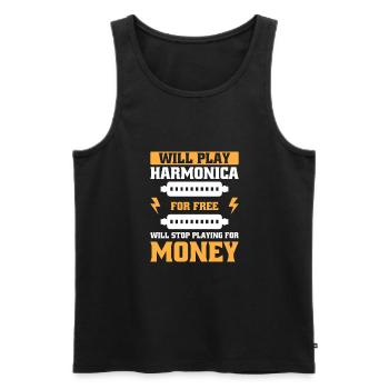 Funny Harmonica Saying Harmonica Player - Männer Premium Bio Tank Top - Schwarz - Vorne - Michal (187cm)
