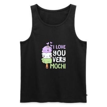 I Love You Very Mochi Funny Japanese Mochi Dessert - Männer Premium Bio Tank Top - Schwarz - Vorne - Michal (187cm)