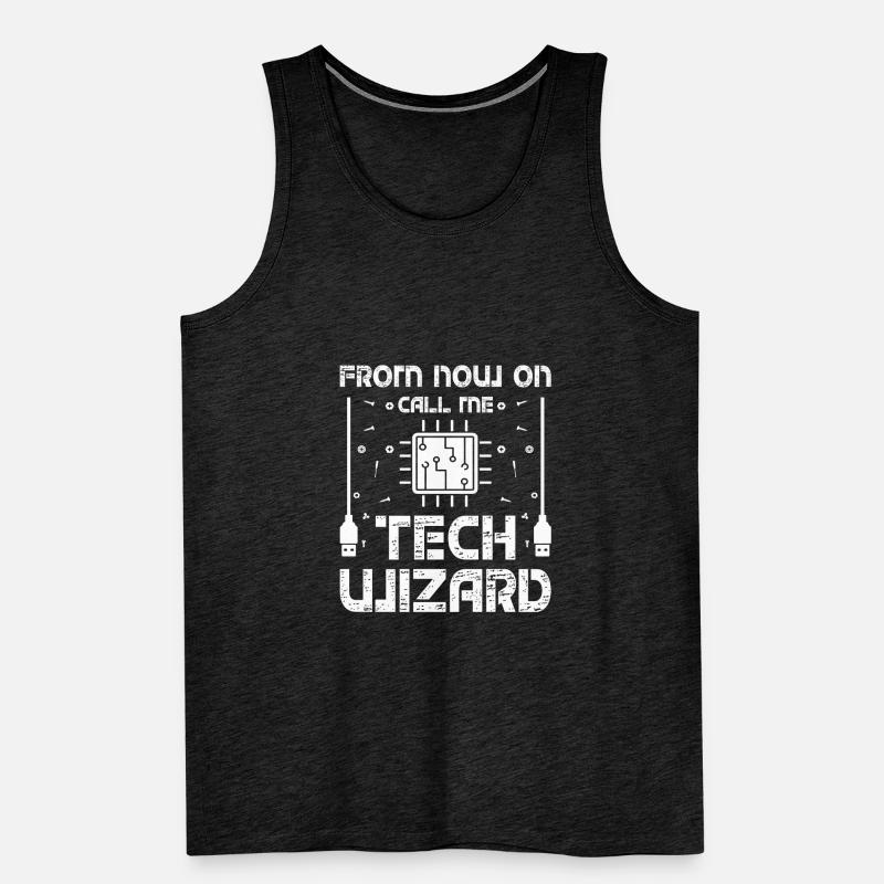 Call Me Tech Wizard Funny IT Support Computer Männer Premium Bio Tank Top