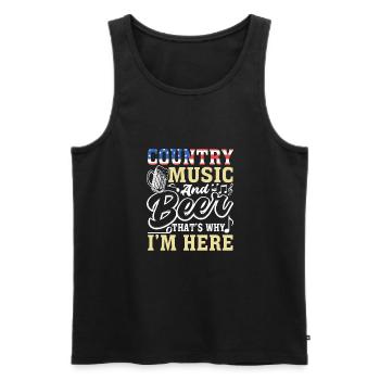 Country Music and Beer That's Why I'm Here - Männer Premium Bio Tank Top - Schwarz - Vorne - Michal (187cm)