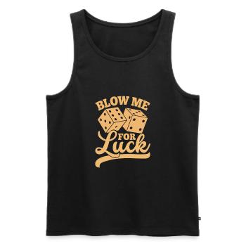 Blow Me For Luck Funny Dice Craps Player Casino - Débardeur bio Premium Homme - noir - Devant - Michal (187cm)