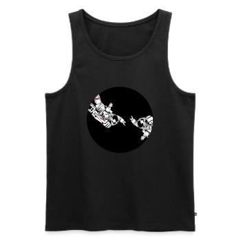 Astronaut friends - Men's Premium Organic Tank Top - black - Front - AI Model Male 178 light (178cm)
