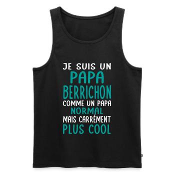 Papa Berrichon comme un papa normal plus cool - Débardeur bio Premium Homme - noir - Devant - Michal (187cm)
