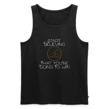 Denkweise Beginnen Sie zu glauben, geometrisches Inspirat zu gewinnen - Männer Premium Bio Tank Top - Schwarz - Vorne - AI Model Male 178 light (178cm)