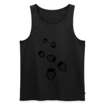 Strawberry Icon Icon - Men's Premium Organic Tank Top - black - Front - Michal (187cm)