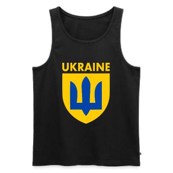 Ukraine - Men's Premium Organic Tank Top - black - Front - Michal (187cm)
